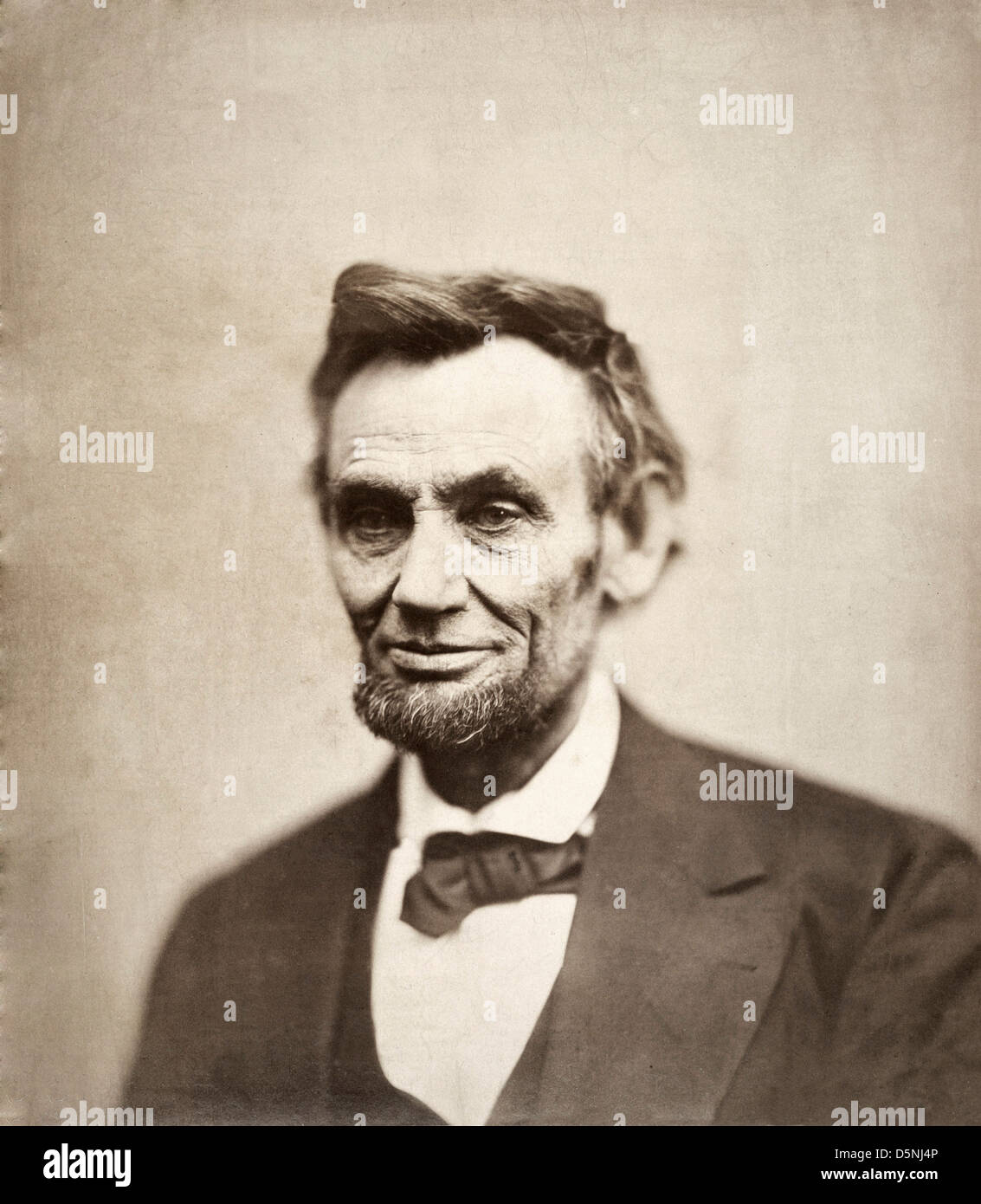 Alexander Gardner, Abraham Lincoln 1865 Photograph. National Portrait Gallery, Smithsonian Institution, Washington, D.C. Stock Photo