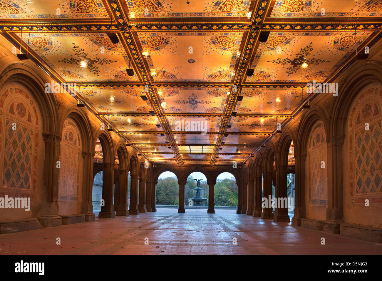 The dazzling tiles of a Central Park ceiling