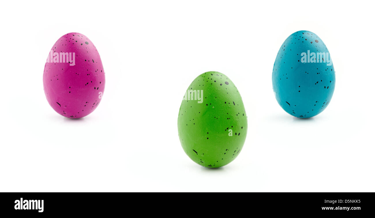 Colorful easter eggs isolated on white background Stock Photo - Alamy
