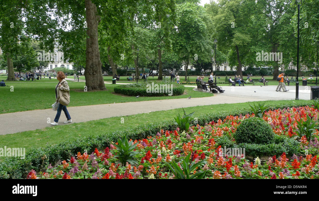 Russell Square in Bloomsbury, central London, UK. Stock Photo
