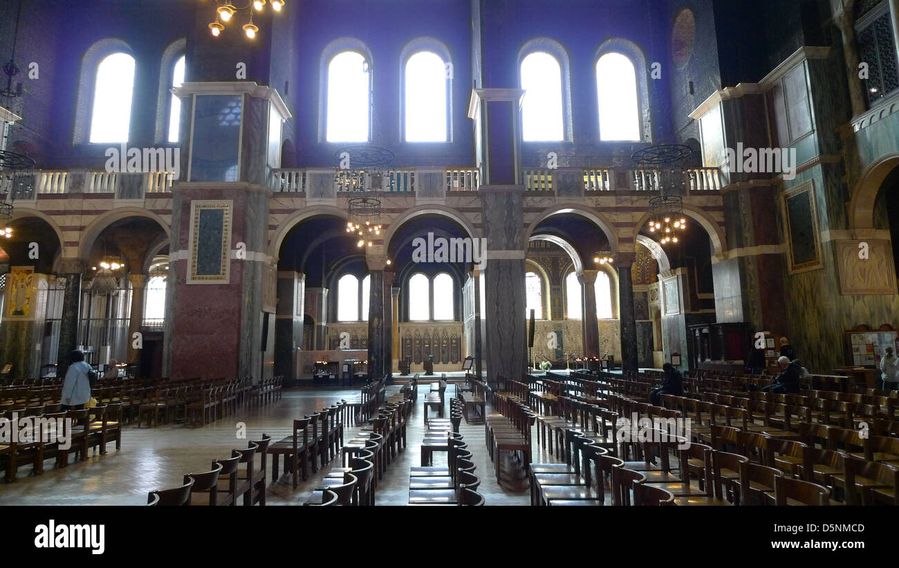 Interior of Westminster Cathedral on Ambrosden Avenue in Victoria, London, UK. Stock Photo