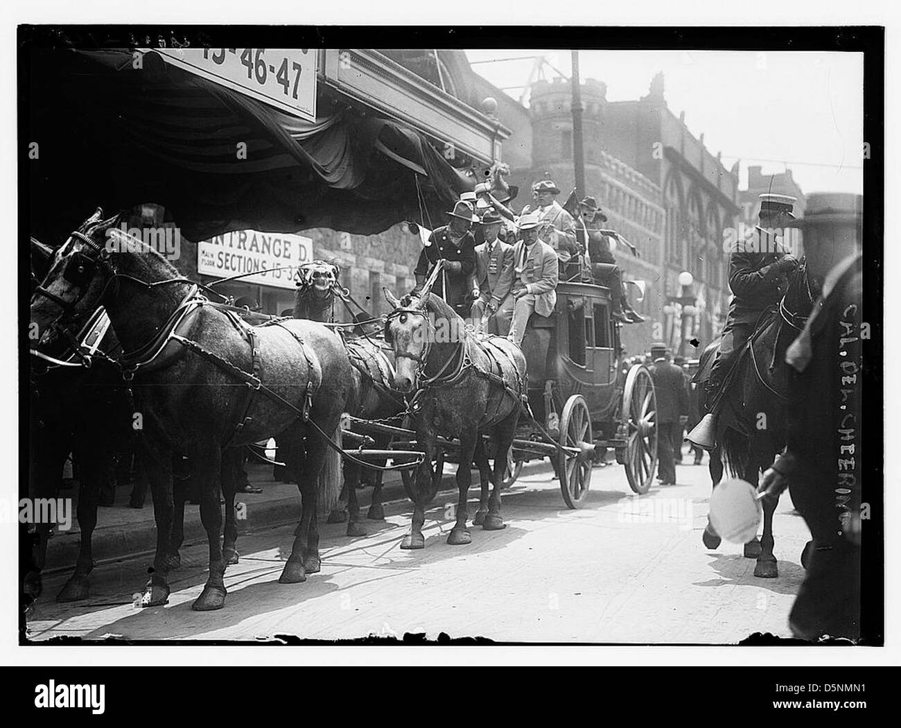 [California delegates on stagecoach at the 1912 Republican National Convention held at the Chicago Coliseum, Chicago, Illinois, June 18-22, 1912] (LOC) Stock Photo