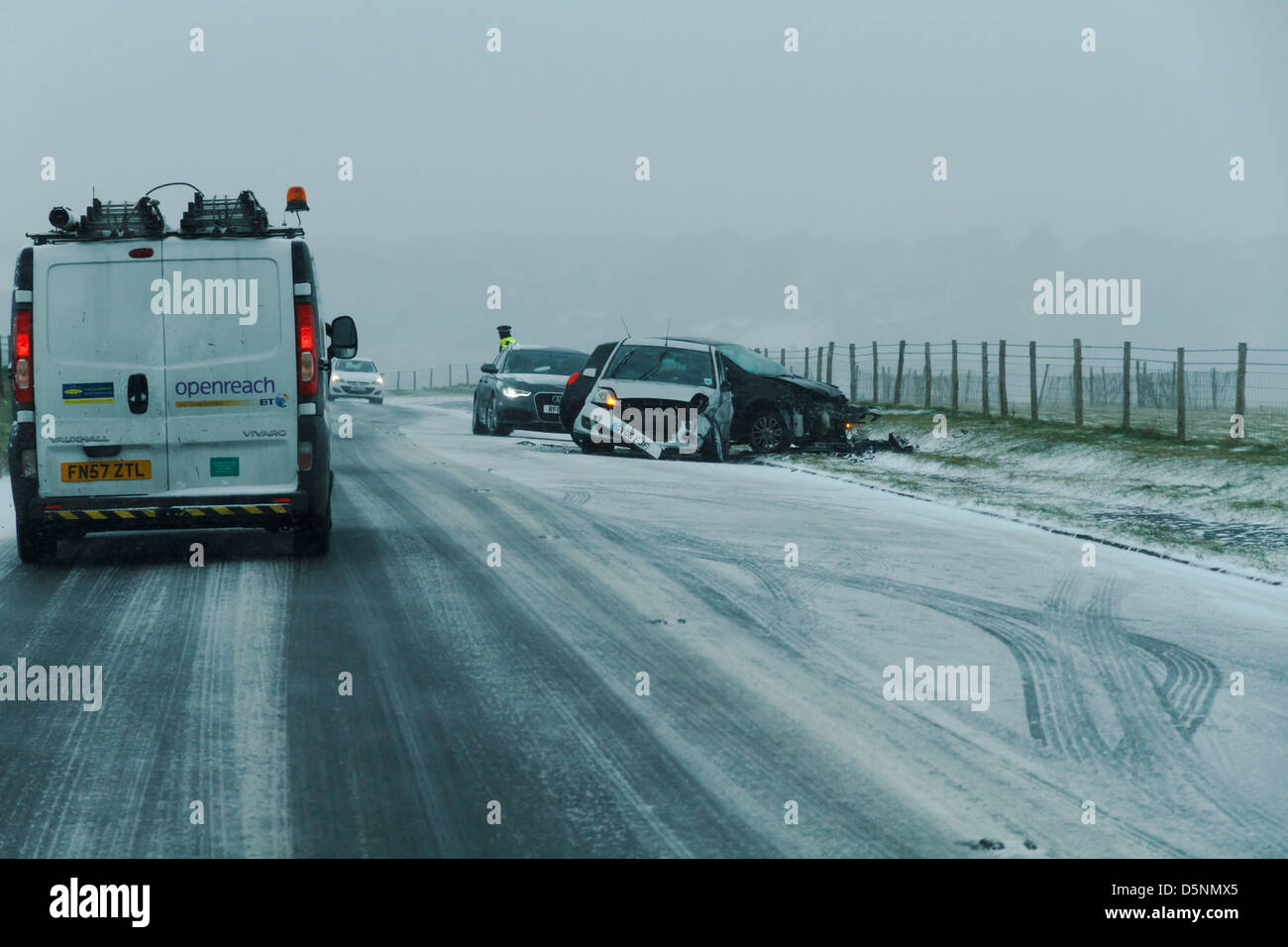 dangerous driving conditions rta road traffic accident snow snowy ice
