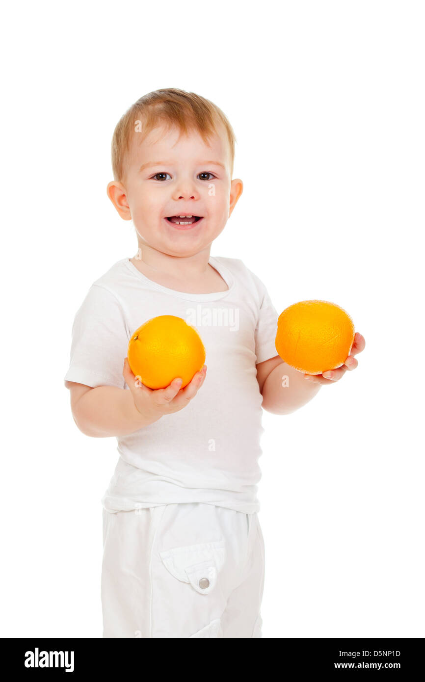 child with healthy food oranges fruits Stock Photo - Alamy
