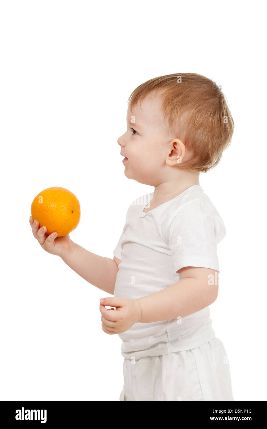 child with healthy food oranges fruits Stock Photo - Alamy