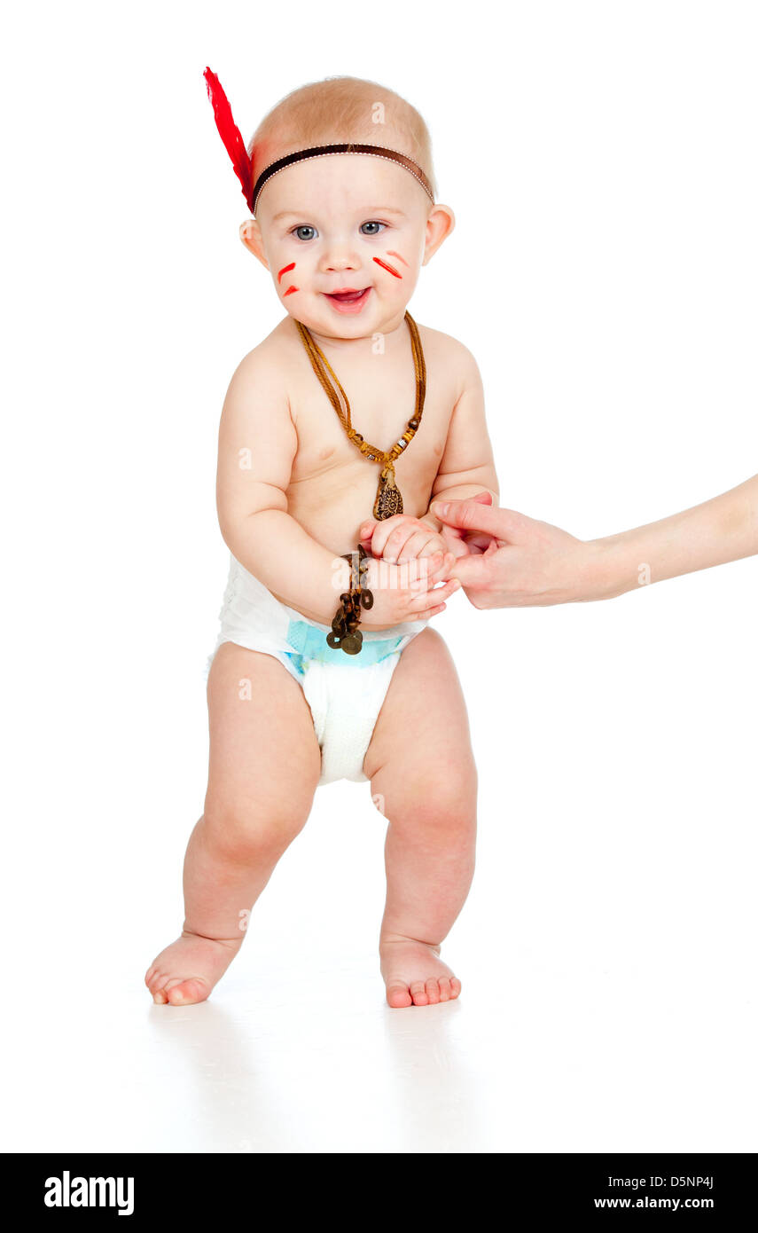 Smiling Indian Boy Baby With Maracas And Feather Stock Photo, Picture and  Royalty Free Image. Image 12266204.