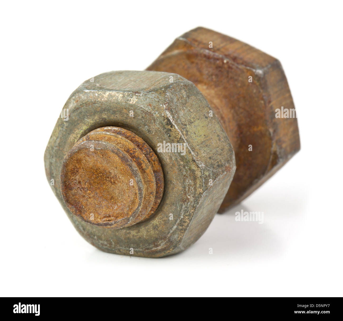 The old nut and bolt on white background Stock Photo Alamy
