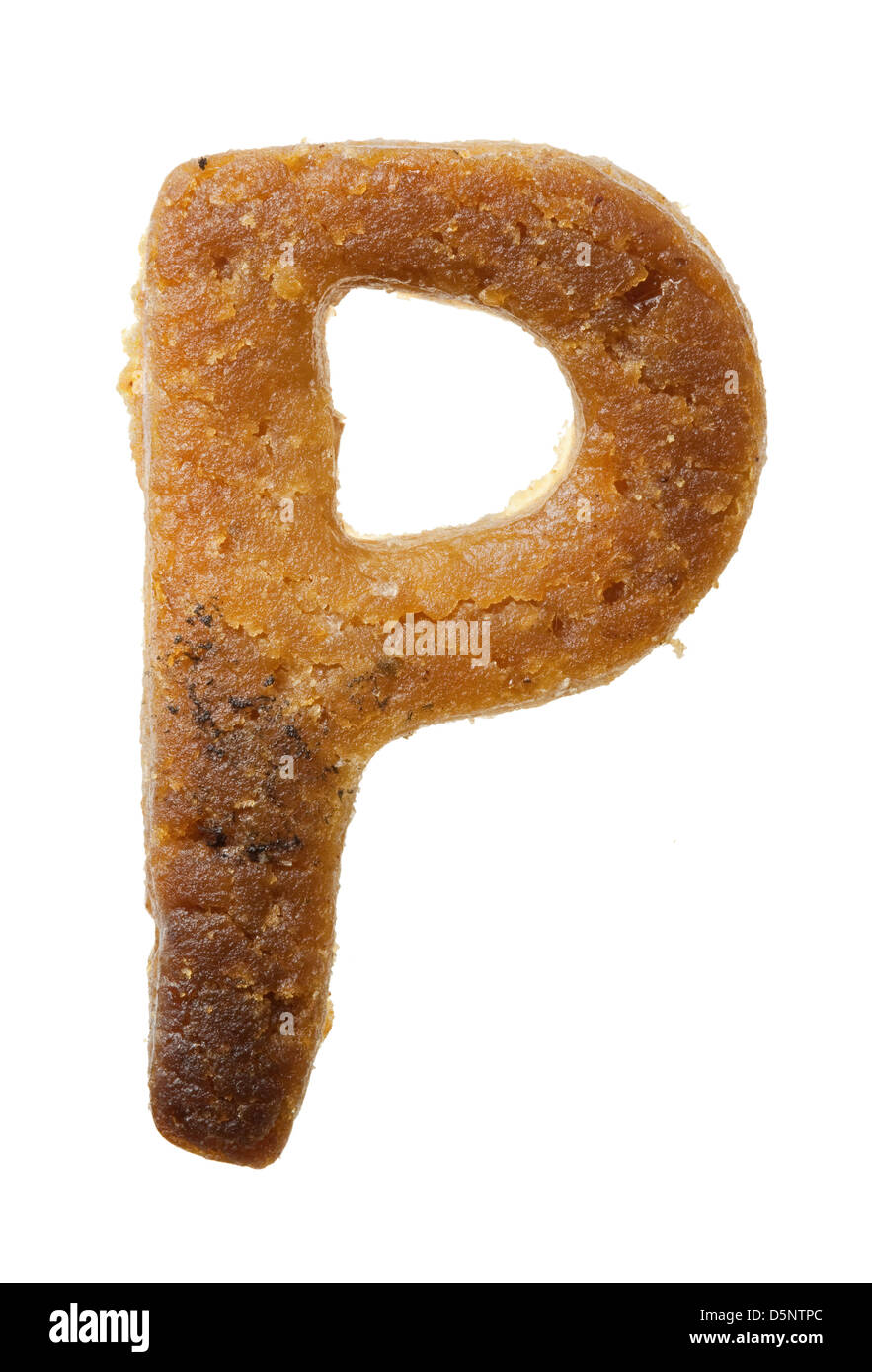 Baked alphabet cookie letter P Stock Photo