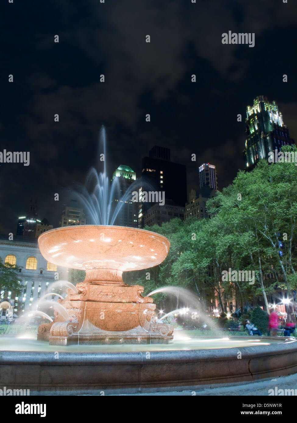 Illuminated Water Fountain at Night (Motion Blur Stock Photo - Alamy