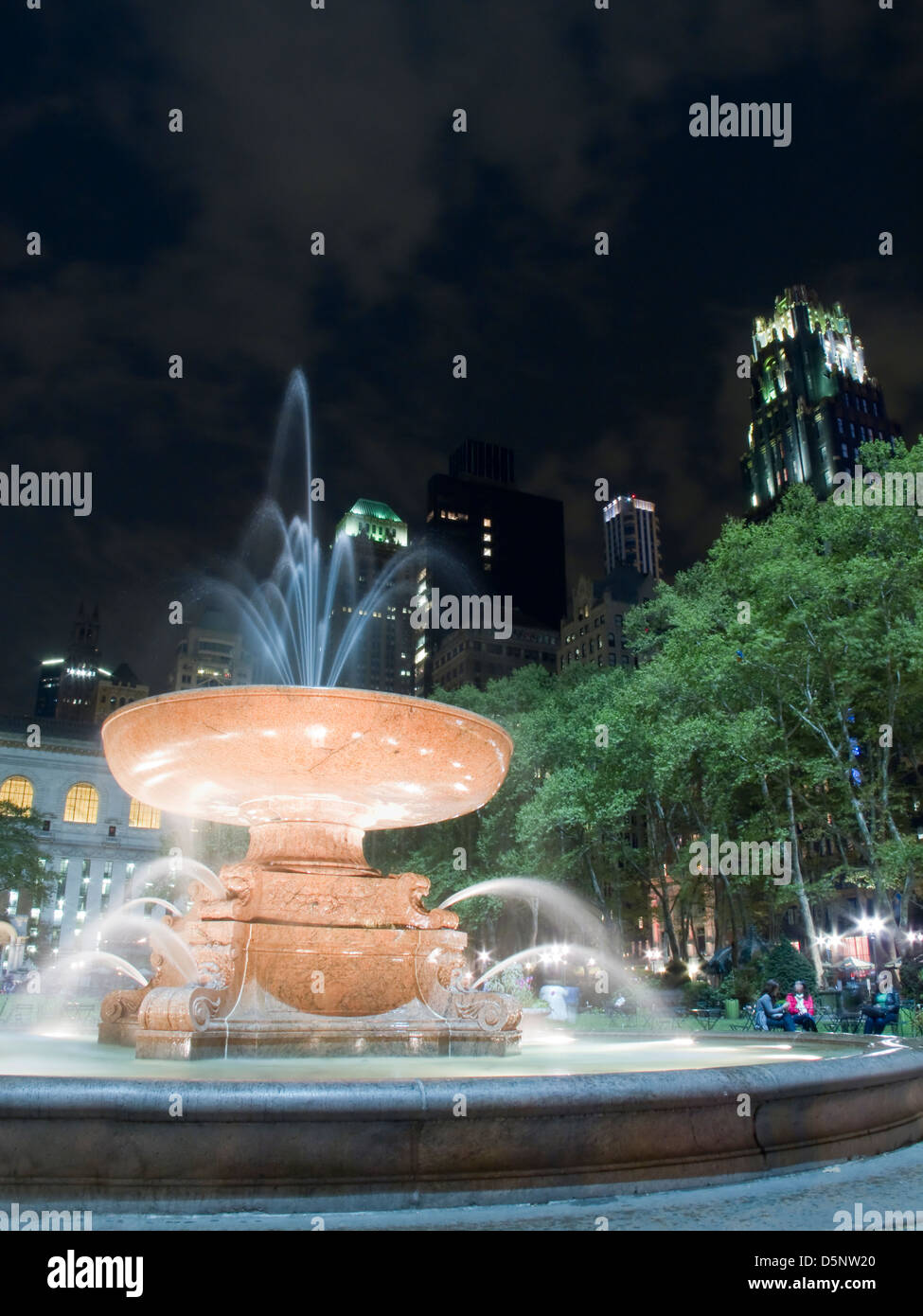 Illuminated Water Fountain at Night (Motion Blur Stock Photo - Alamy