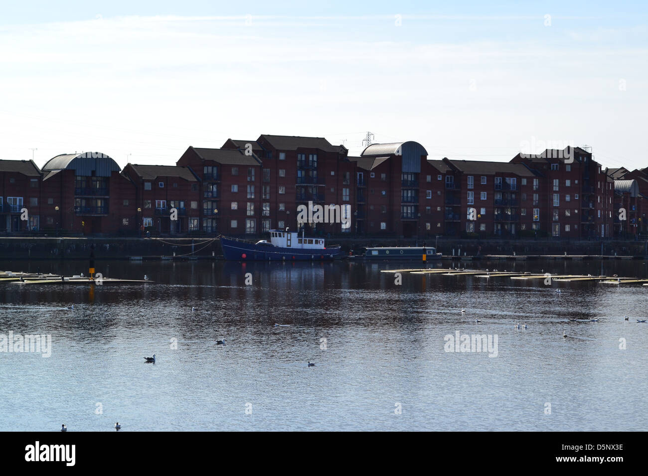 Preston Docks in the sunshine Stock Photo Alamy