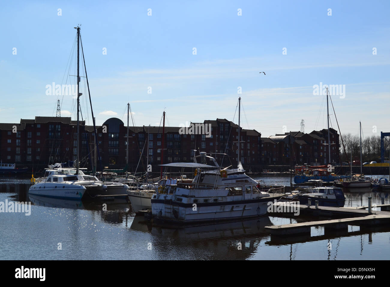 Preston Docks in the sunshine Stock Photo Alamy