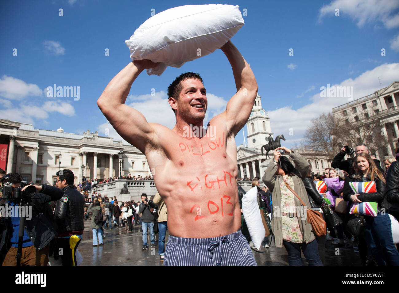 World Pillow Fight Day In London Uk People Having Fun In