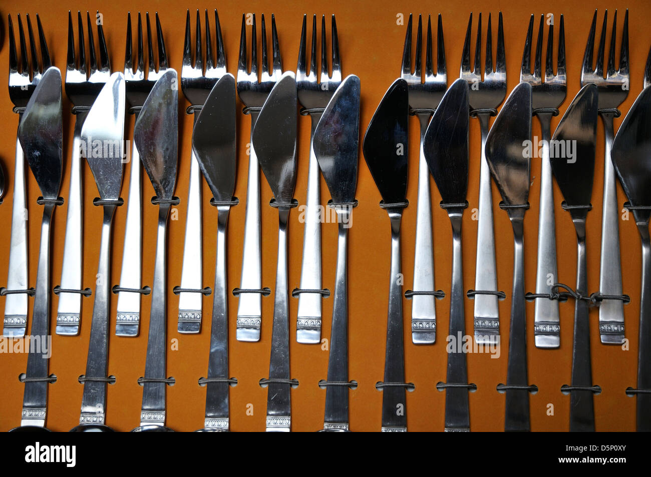 Shiny metal forks knives hi-res stock photography and images - Alamy