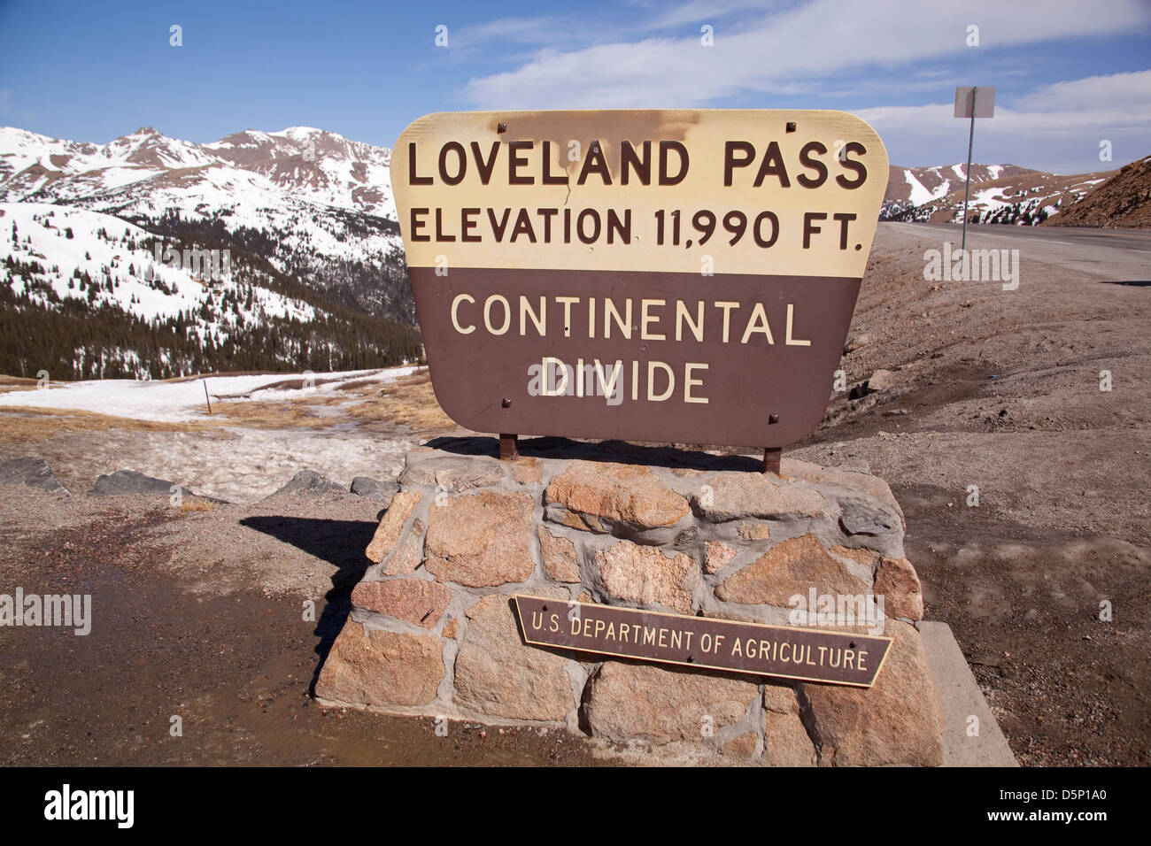 Continental Divide in Loveland pass Stock Photo