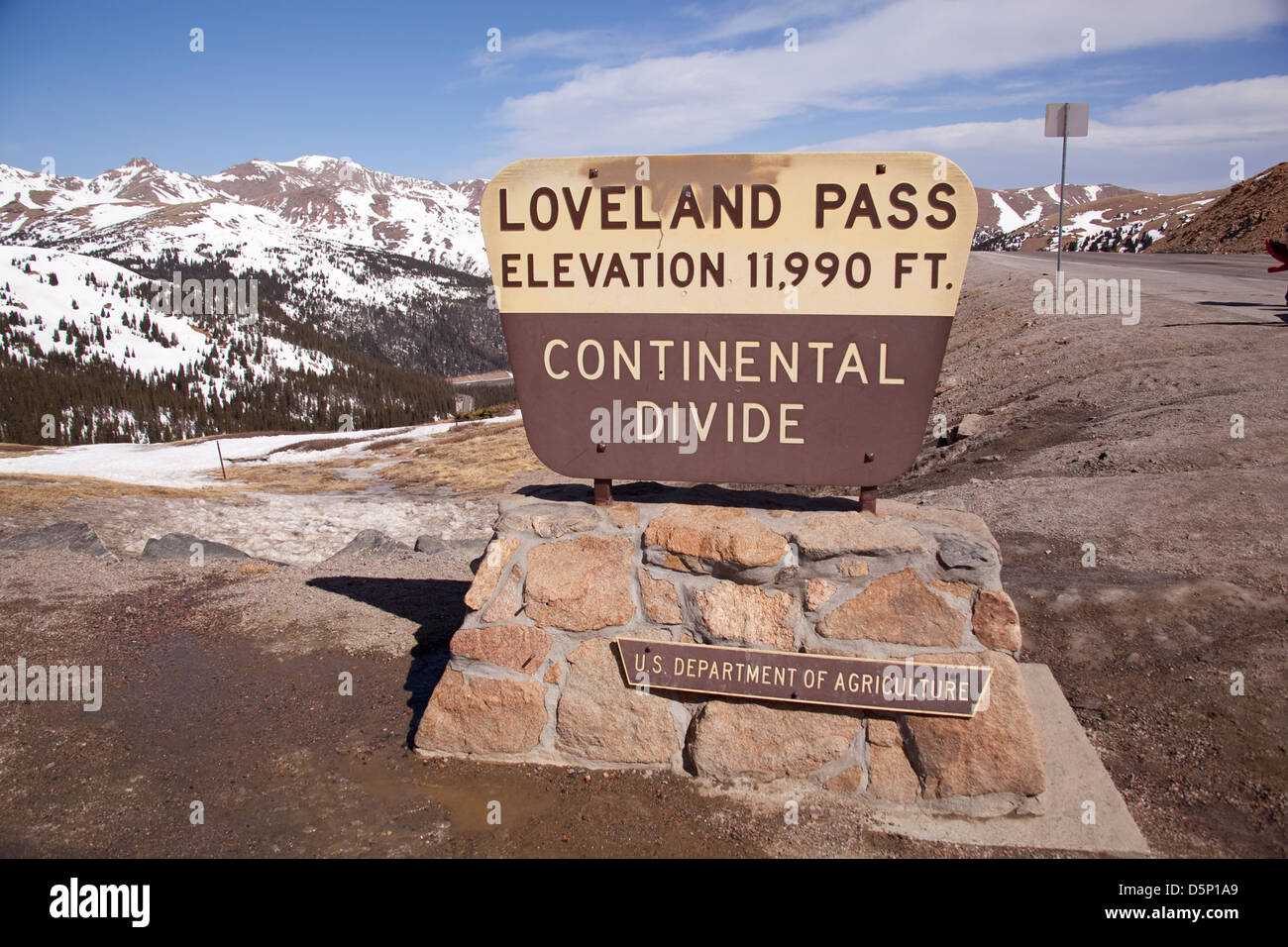 Continental Divide in Loveland pass Stock Photo