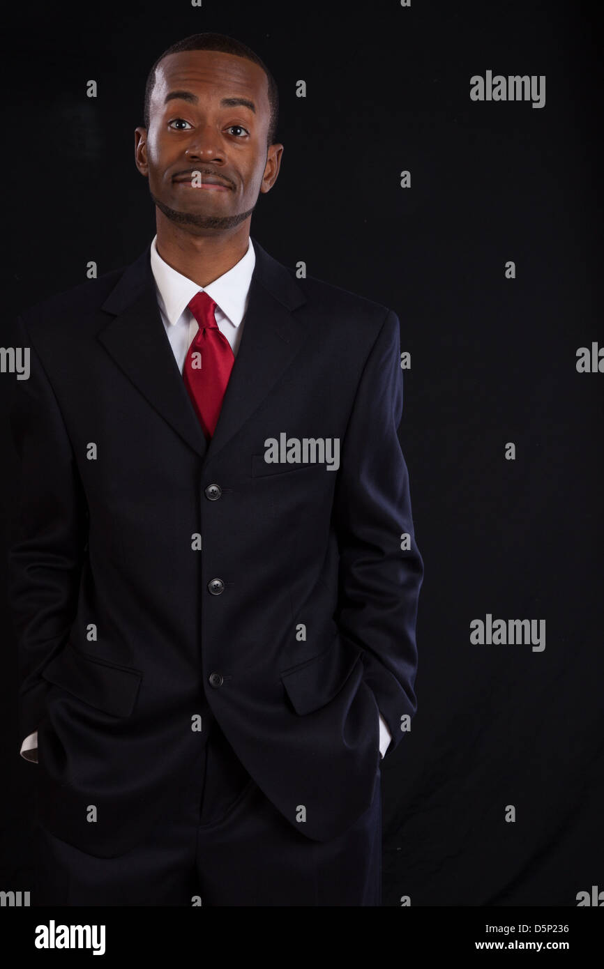 Black suit red tie High Resolution 