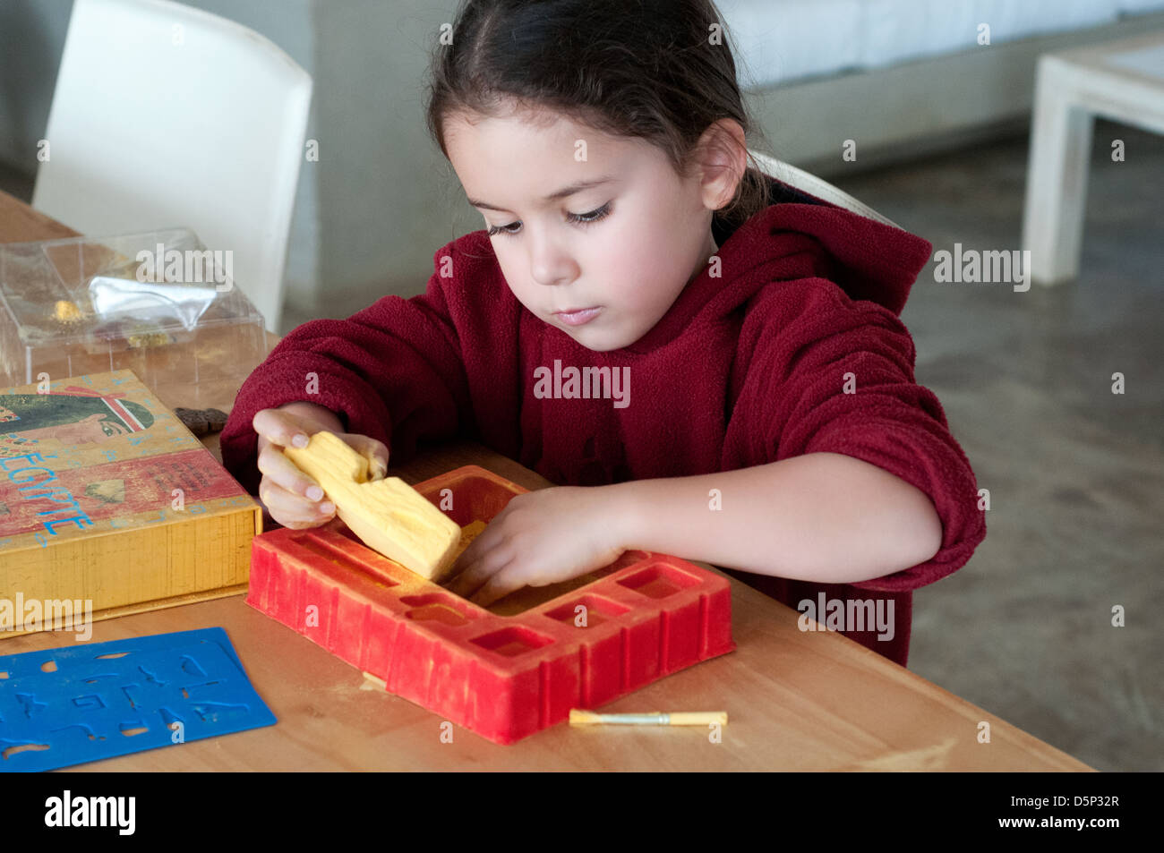 Girl and crafts Stock Photo