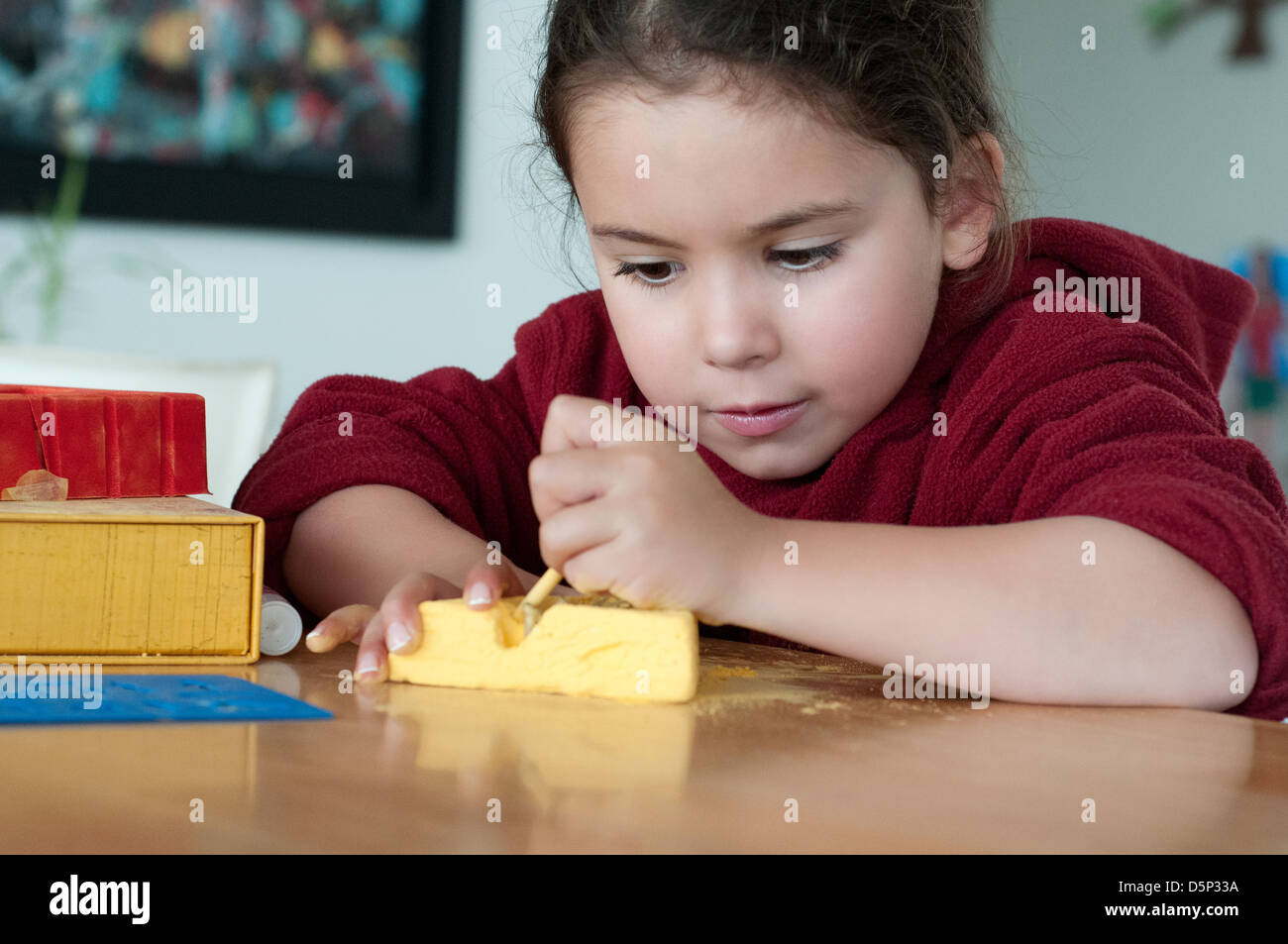 Girl and crafts Stock Photo