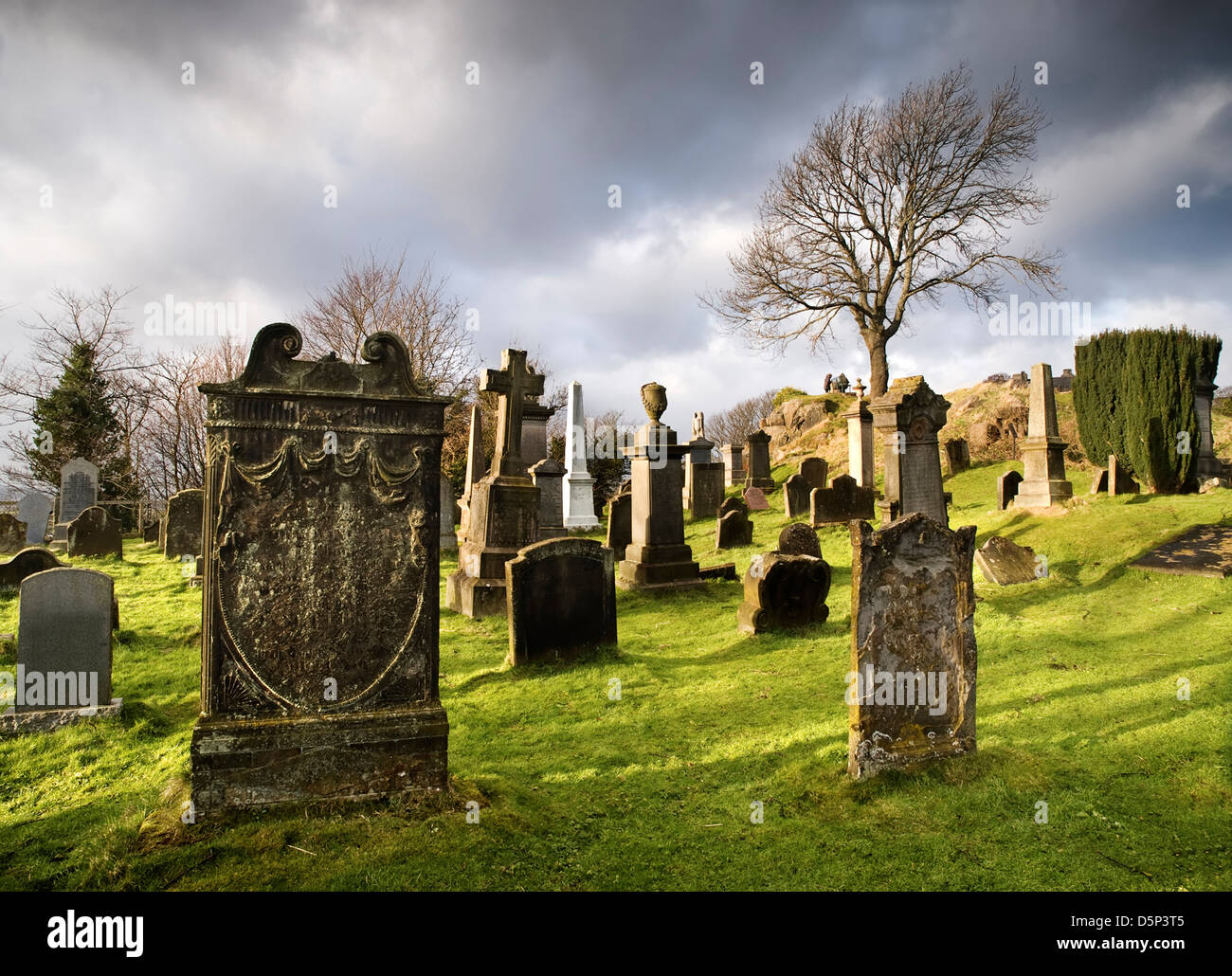 Cemetery located in the Scottish town of Stirling Stock Photo