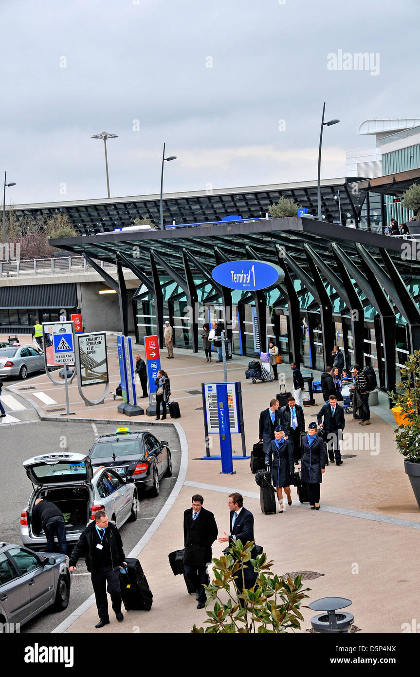terminal 1 Satolas Saint-Exupéry international airport Lyon France Stock Photo