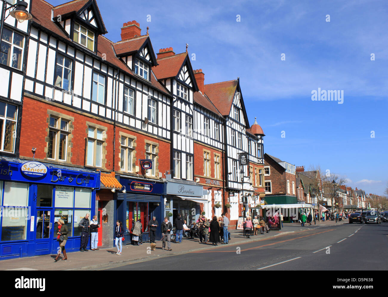 Shops on Clifton street in Lytham, Lytham St Annes, Lancashire. Stock Photo