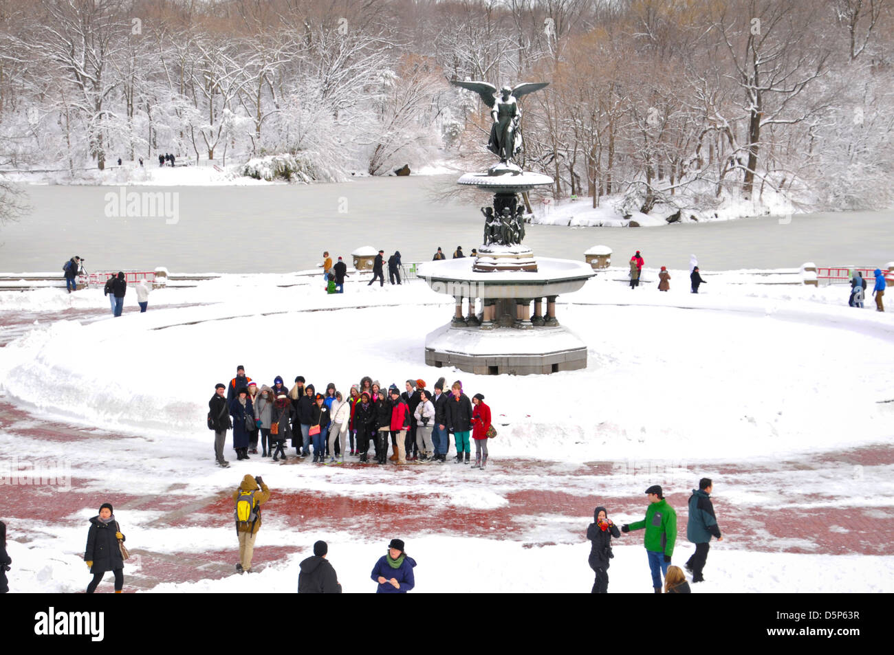 Bethesda Fountain in Central Park New York after snow storm 826276