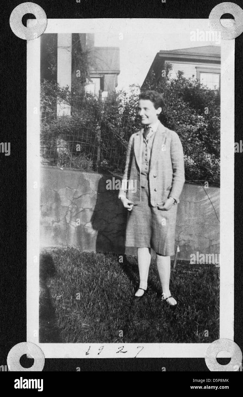 Helen Richey, an early female aviator, is pictured standing outdoors in ...