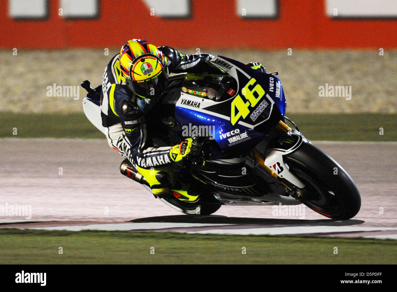 Doha, Qatar. 6th April, 2013. Losail International Circuit Racetrack, Doha,  Qatar. Valentino Rossi at MotoGP of Qatar qualification at the Losail  International Circuit Racetrack from 4th-7th April 2013 Stock Photo - Alamy