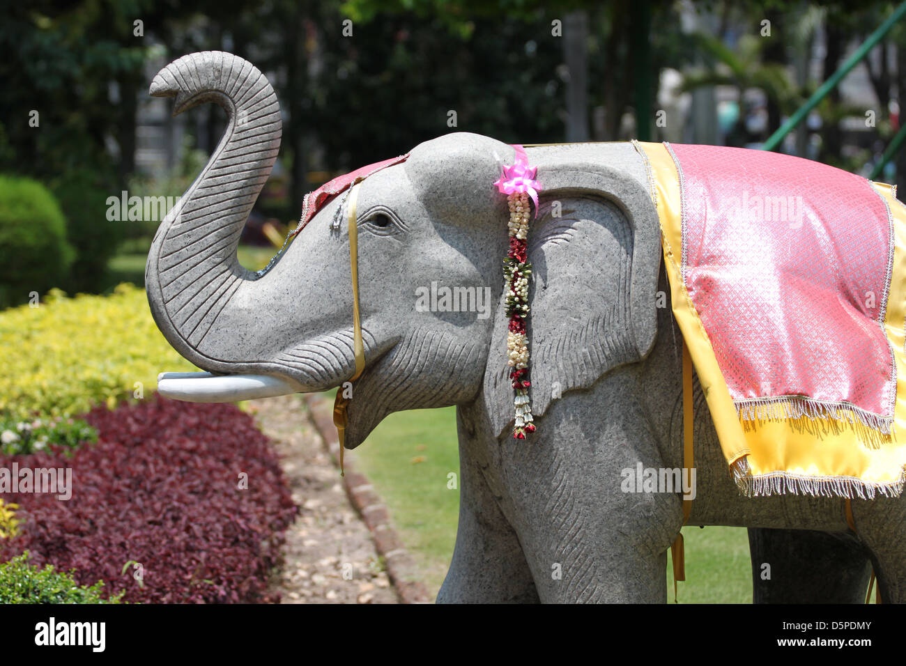 Elephant made of stones by craftsmen,It's sacred. Stock Photo