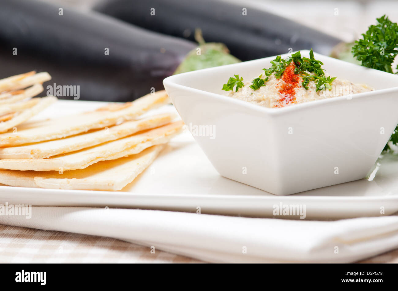 fresh traditional moutabal baba ghanoush eggplant dip Stock Photo Alamy