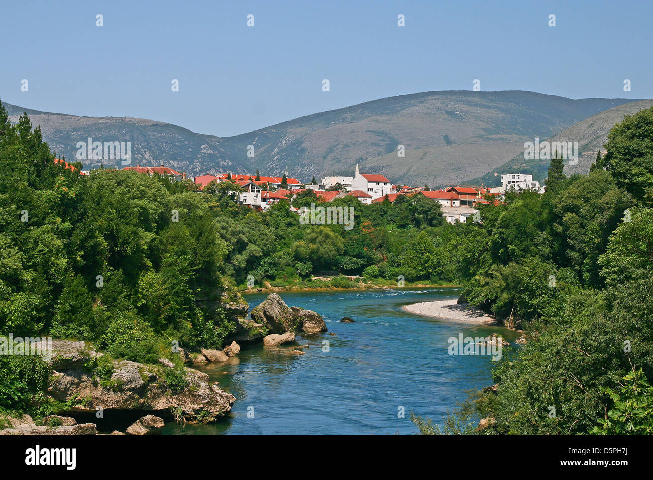Mostar, Bosnia and Herzegovina, view for river Stock Photo