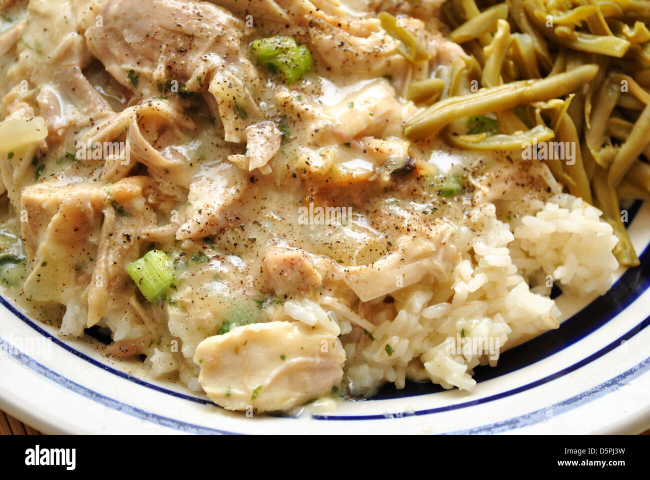 Turkey Gravy Over Rice Stock Photo - Alamy