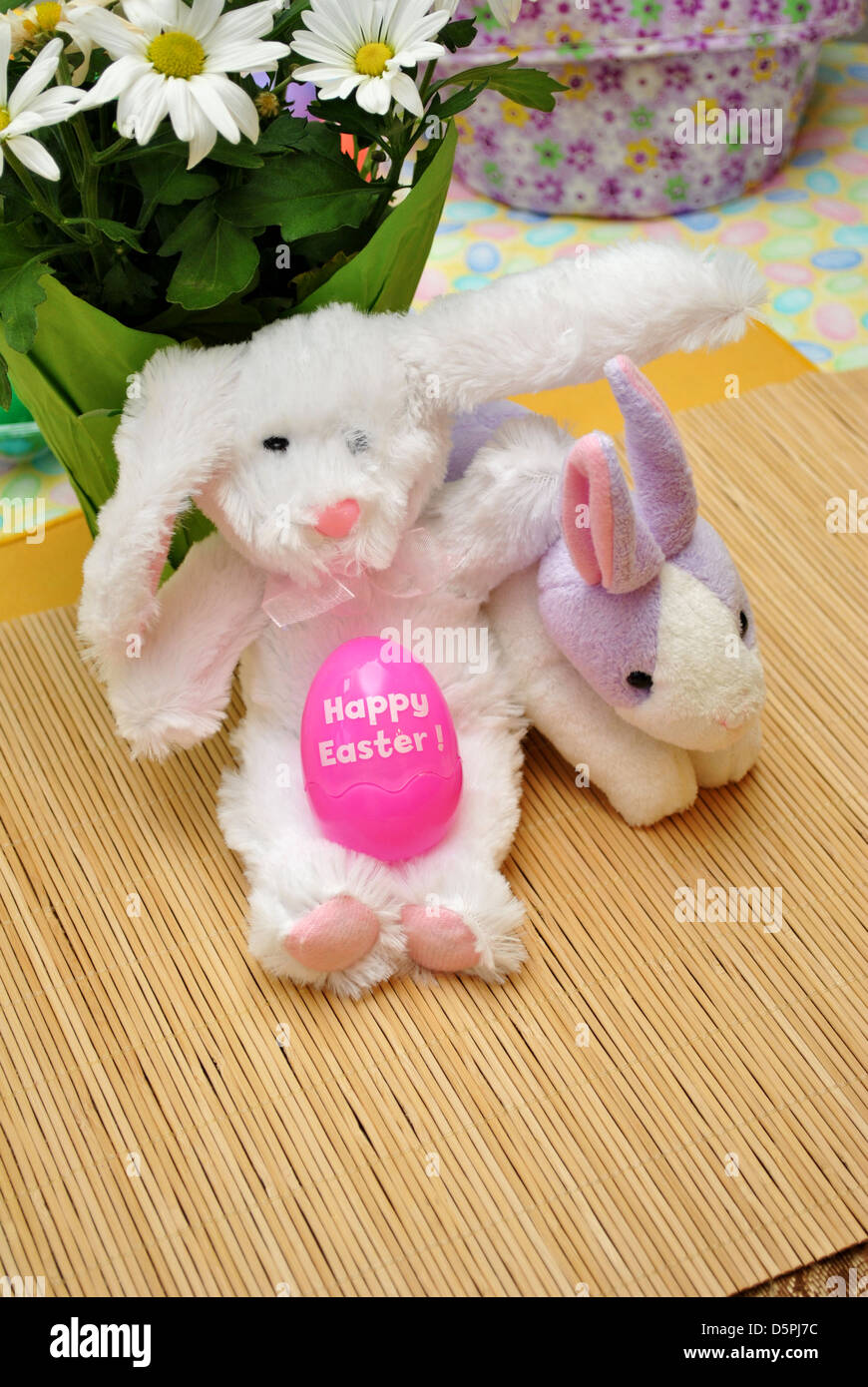 Happy Easter Bunnies Stock Photo