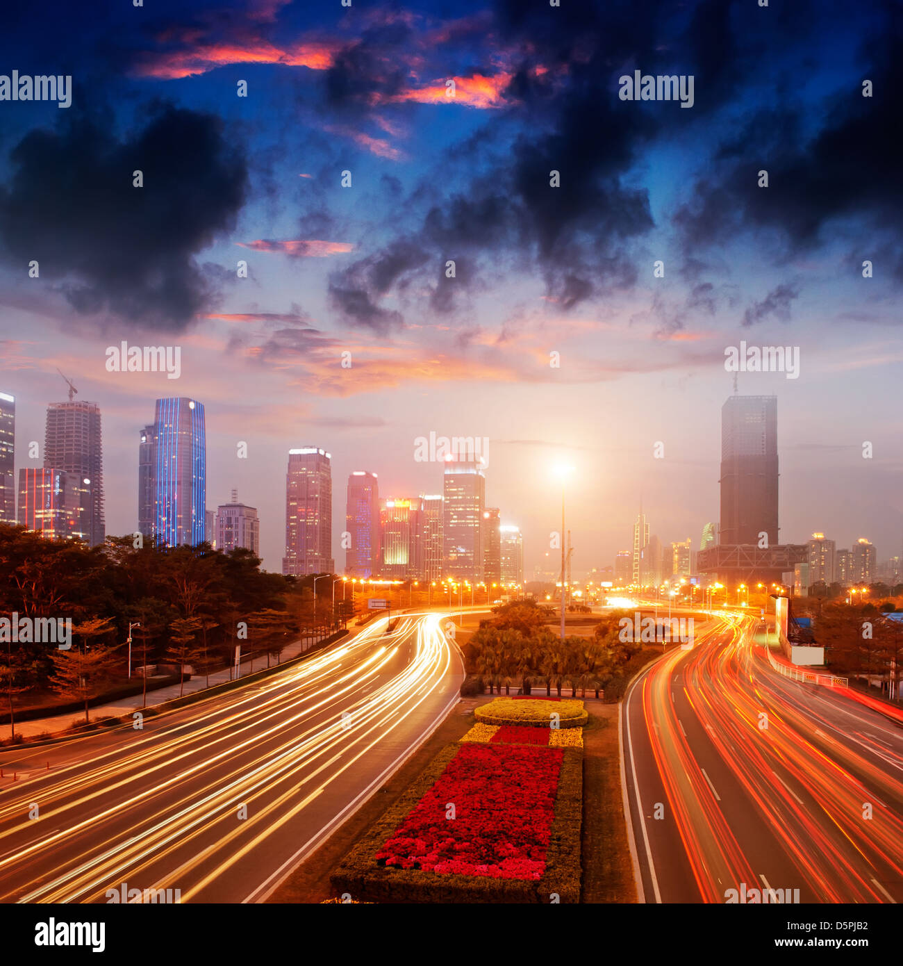 Neon blue trails hi-res stock photography and images - Alamy