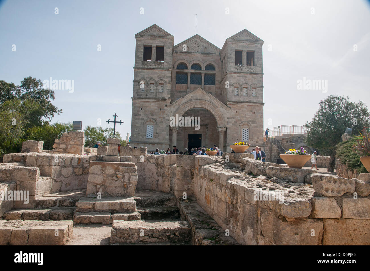 Exterior of the Franciscan church of the Transfiguration, mount Tabor Stock Photo