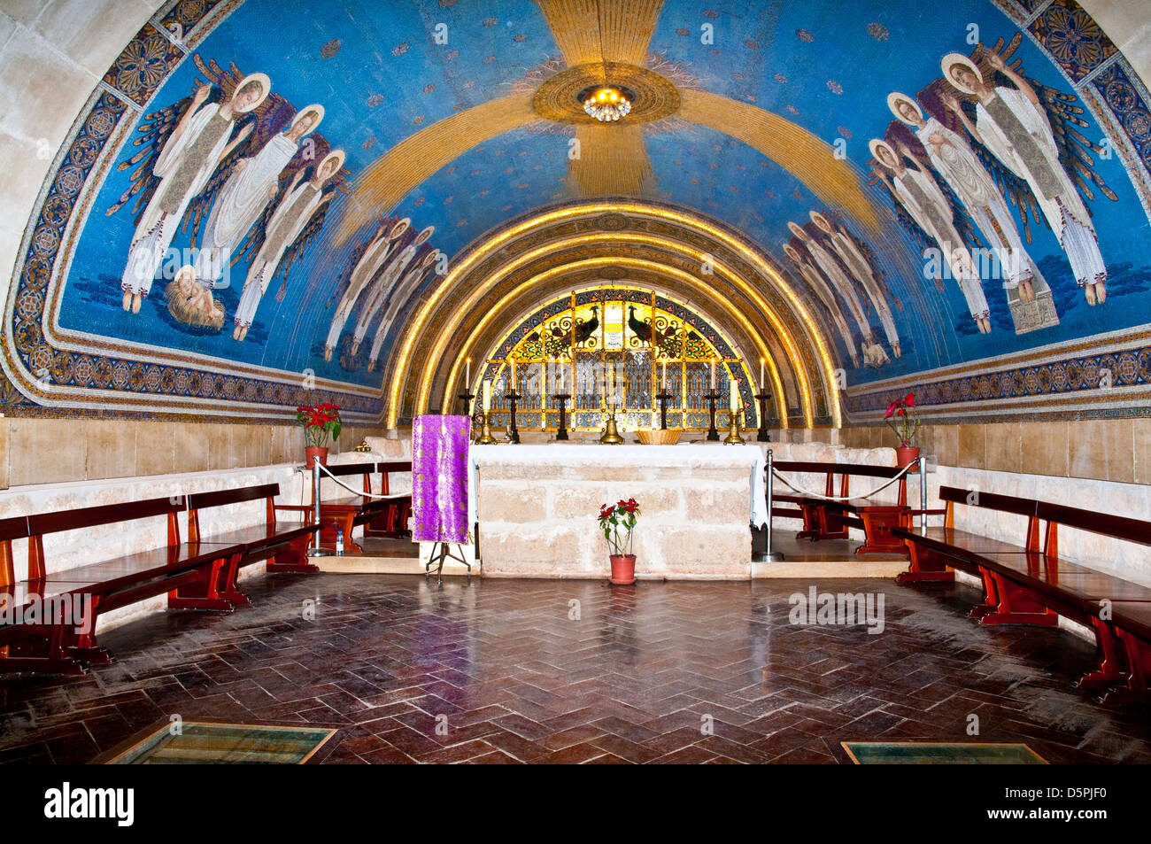 Interior of the Franciscan church of the Transfiguration, mount Tabor, Stock Photo