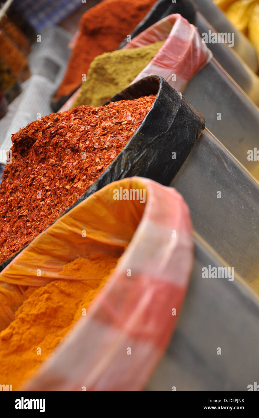 Spices in the market in Darjeeling, West Bengal, India Stock Photo