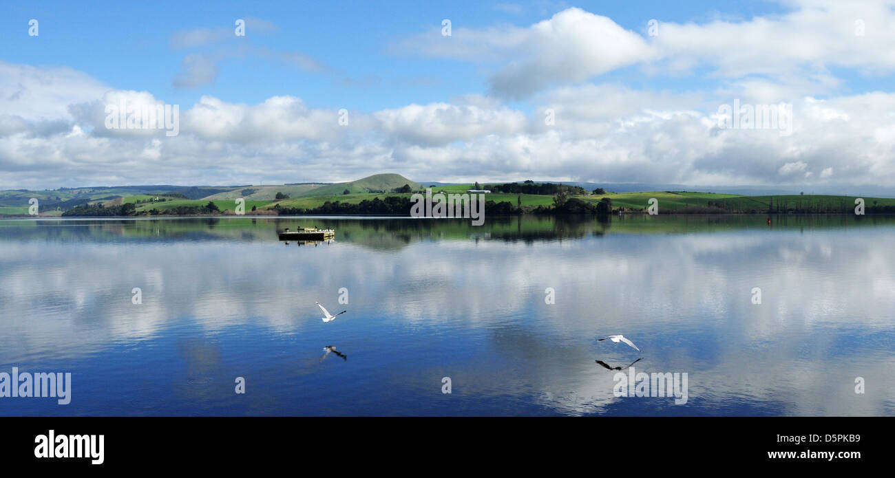 Southland, New Zealand lake and Landscape Stock Photo