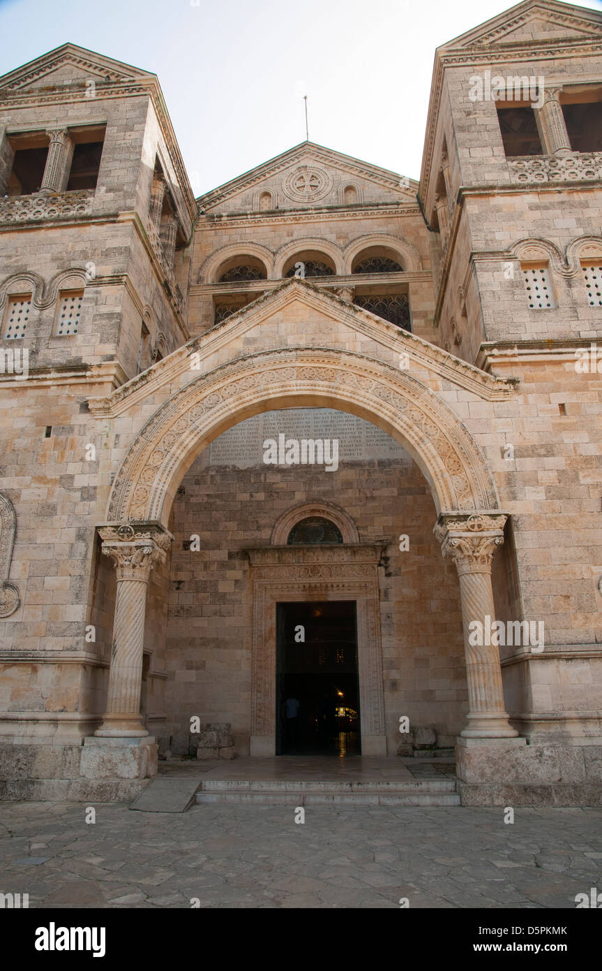 Exterior of the Franciscan church of the Transfiguration, mount Tabor, Stock Photo
