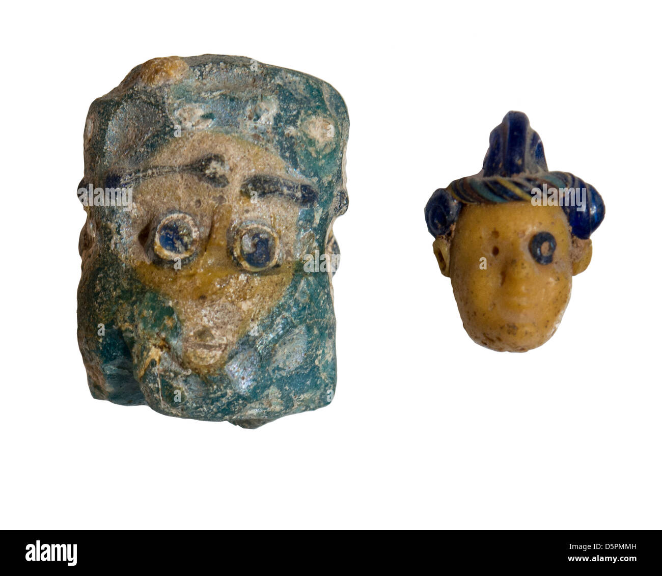Phoenician Glass Heads 3rd century BCE Stock Photo
