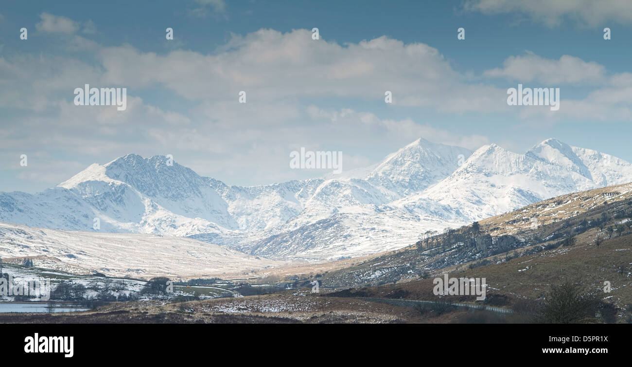 Snowdonia National Park with Mount Snowdon in Wales Stock Photo