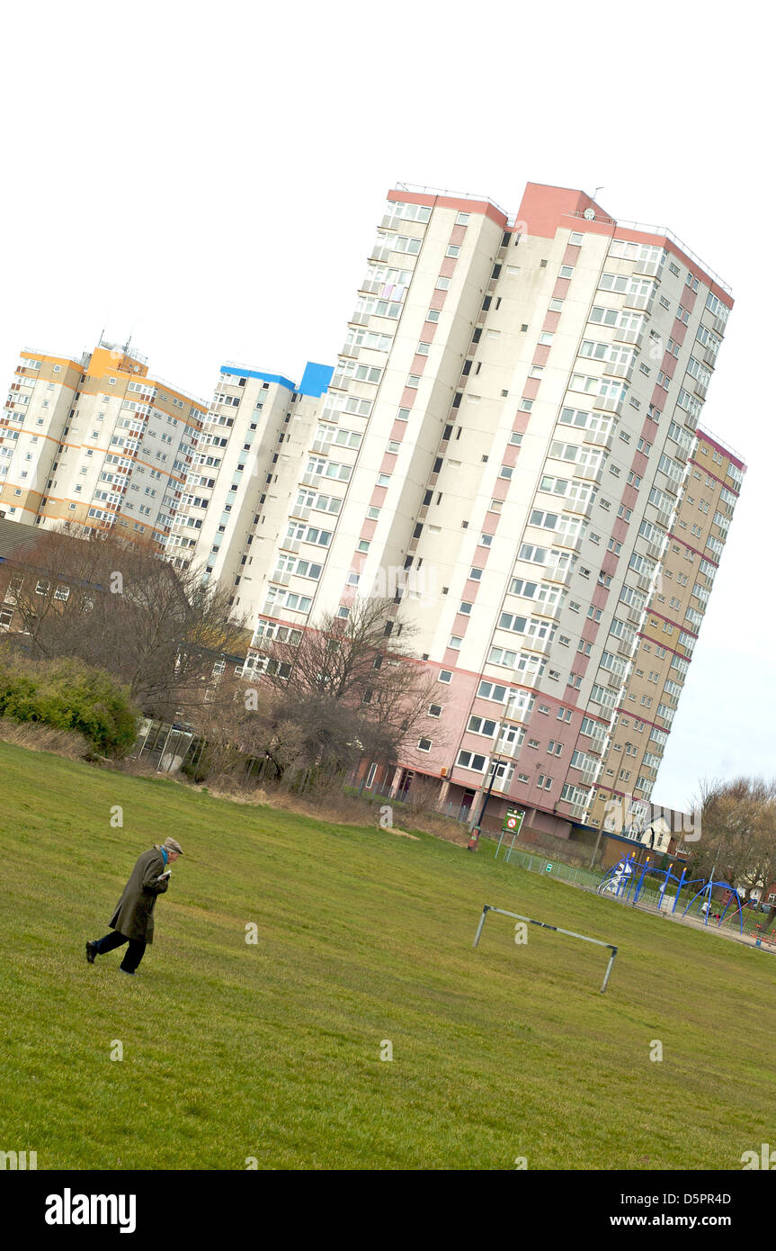 High rise flats in Layton,Blackpool Stock Photo Alamy