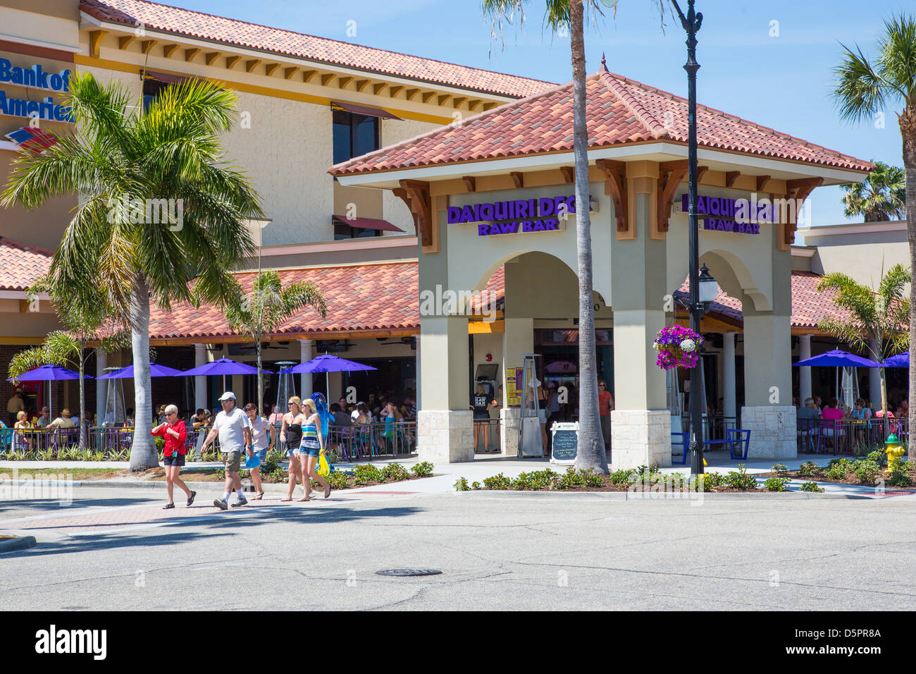 Venice Avenue in downtown shopping tourist area of Venice Florida Stock