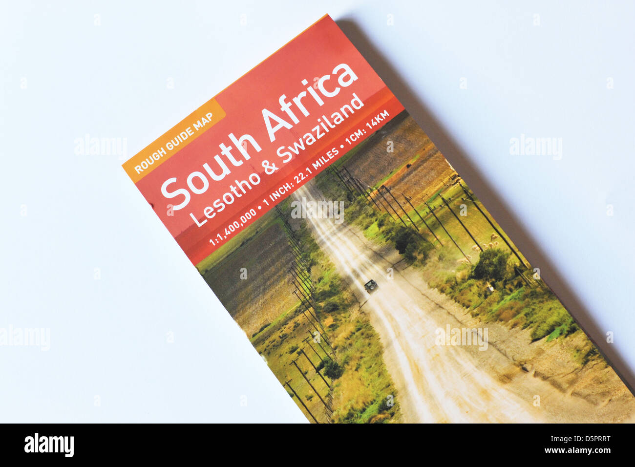 The cover of a South African, Lesotho and Swaziland tourist map. Stock Photo