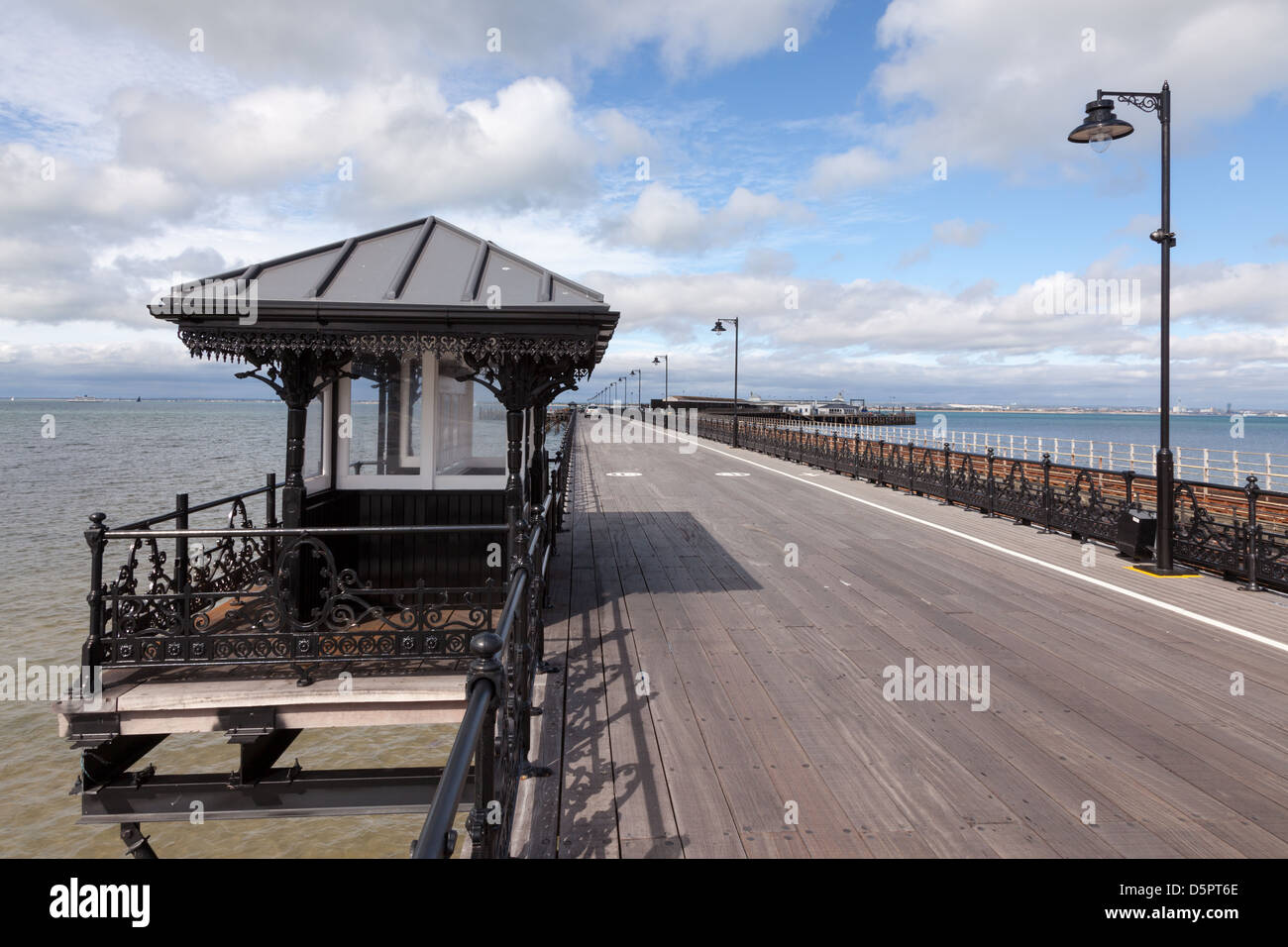 Pier and boardwalk in Ryde, Isle of Wight Stock Photo