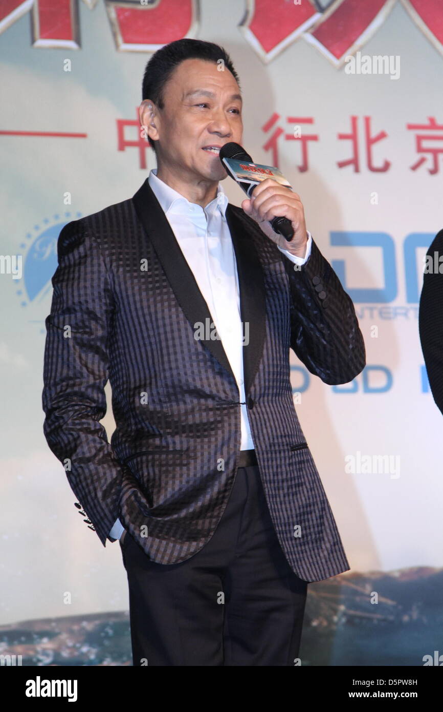 Wang Xueqi at premiere of movie Iron Man 3 in Beijing, China on Saturday April 06, 2013. Stock Photo