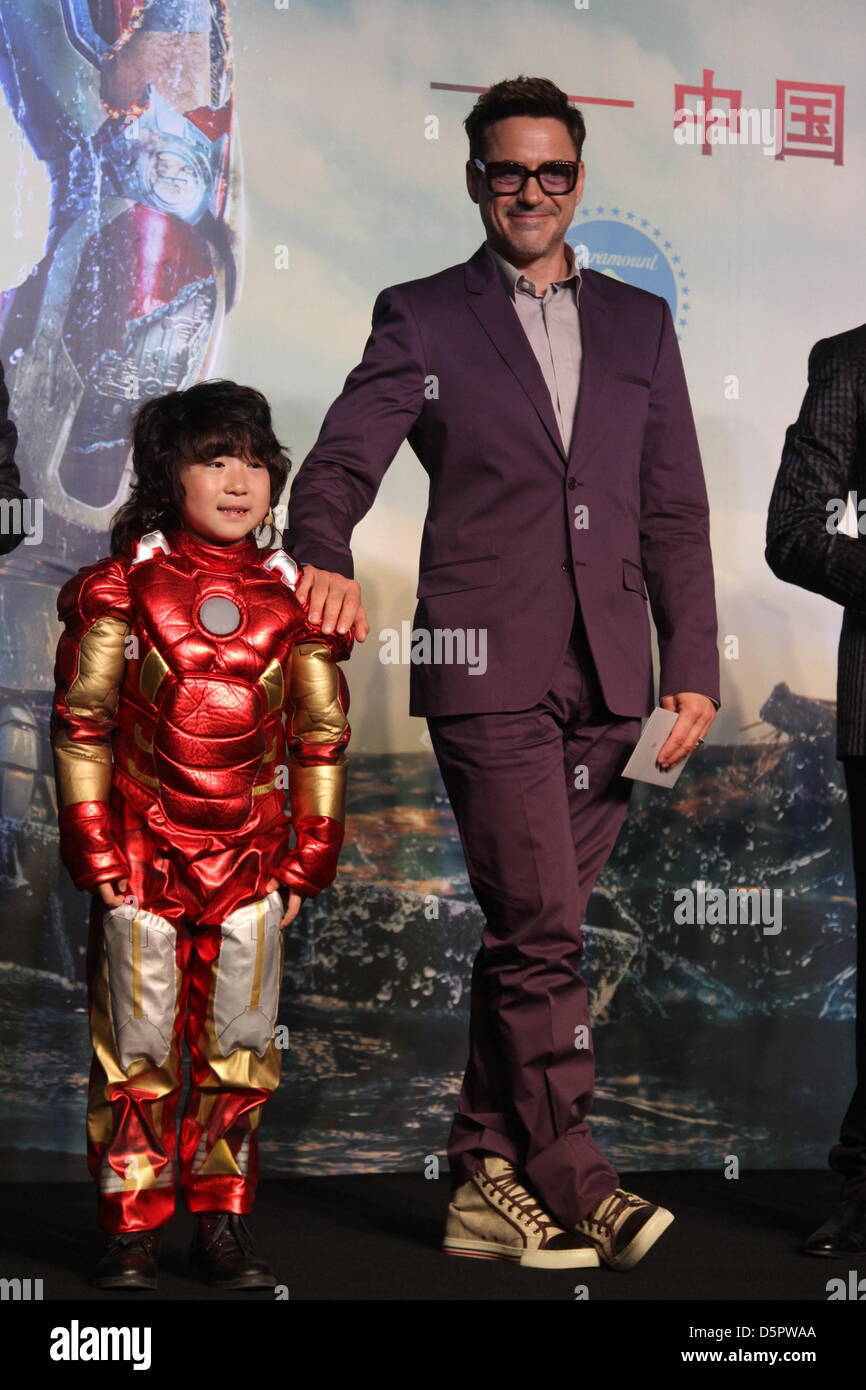 Beijing, China. 6th April, 2013. Robert Downey Jr. at premiere of movie Iron Man 3 in Beijing, China on Saturday April 06, 2013. Stock Photo