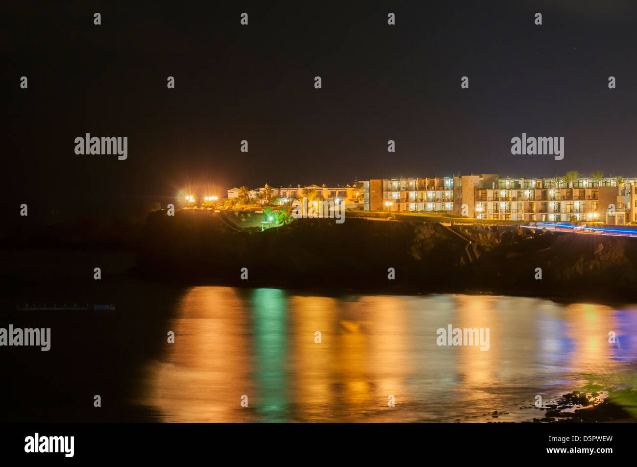 Lanzarote at night photographed from the hotel with all the lights in
