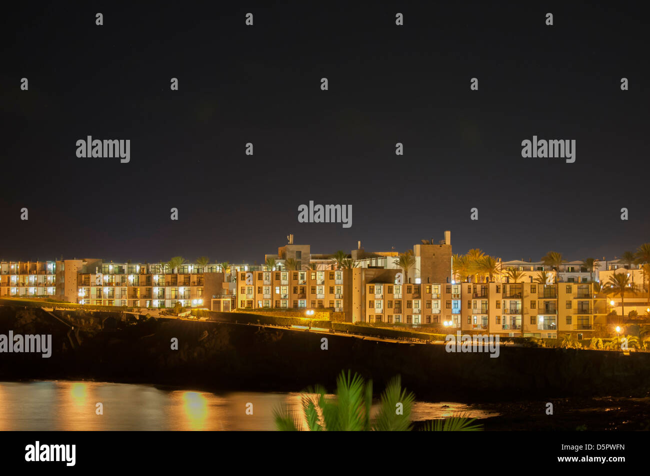 Lanzarote at night photographed from the hotel with all the lights in